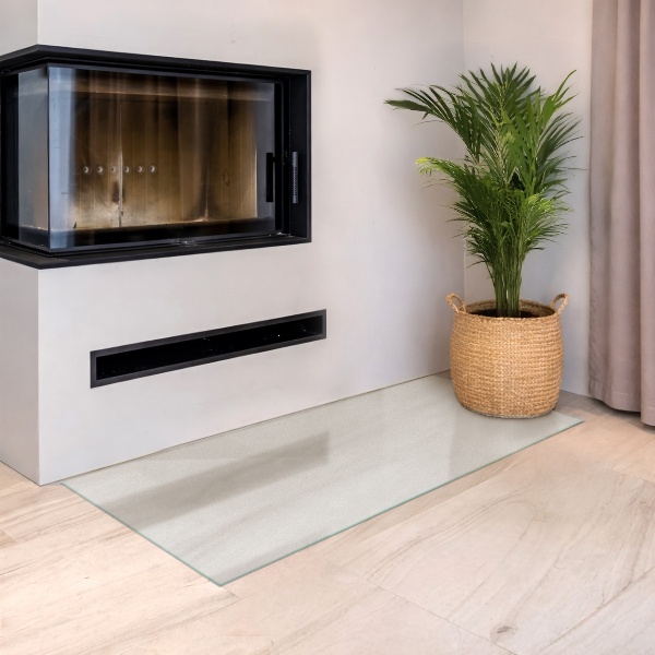 Placa de vidrio para chimenea semitransparente 120x60 cm