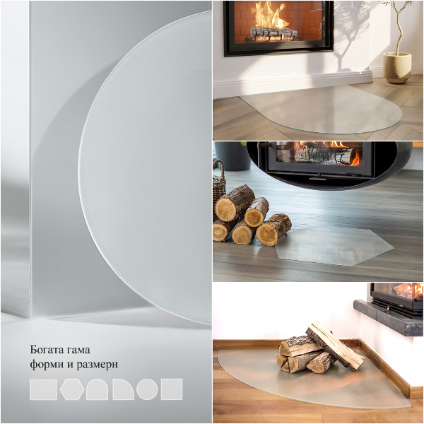 Placa de vidrio para chimenea semitransparente 80x60 cm