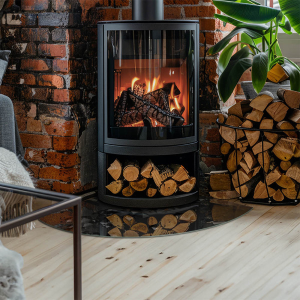 Cuarto de círculo protector de suelo para estufa Nube abstracta de sólidos