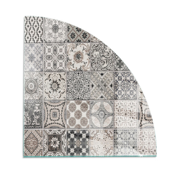 Cuarto de círculo placa protección suelo estufa Patrones de azulejos decorativos