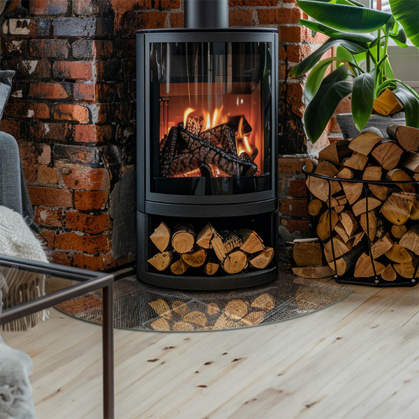 Cuarto de círculo protector de suelo para estufa Patrón de chapa perforada