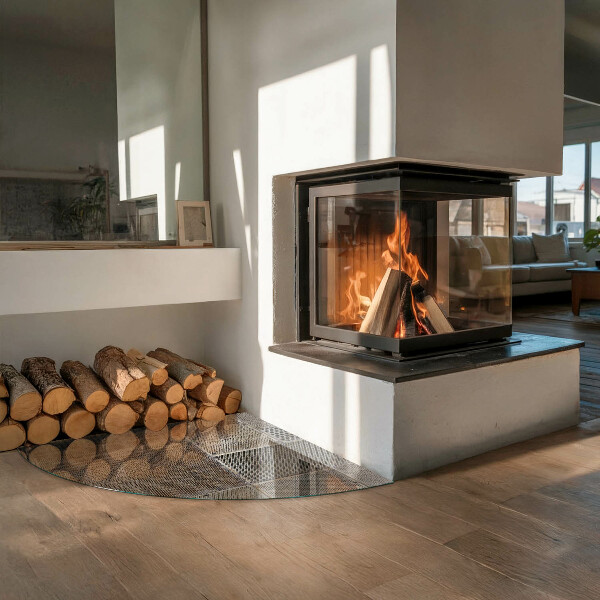 Cuarto de círculo protector de suelo para estufa Patrón de chapa perforada