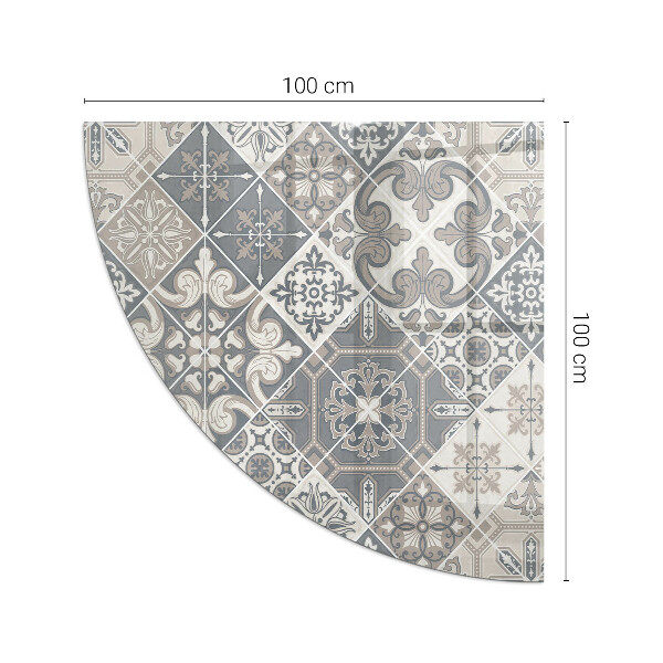 Cuarto de círculo protector suelo para estufa de leña Patrón de mosaico decorativo