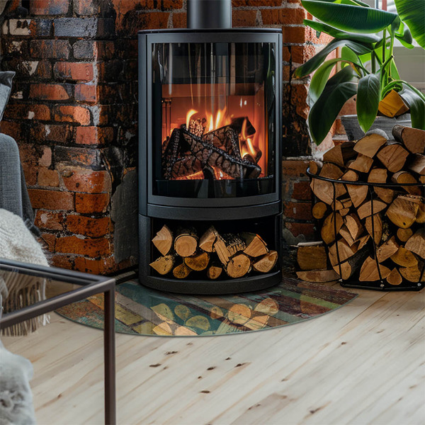 Cuarto de círculo protector de suelo para estufa Tableros en diferentes tonos