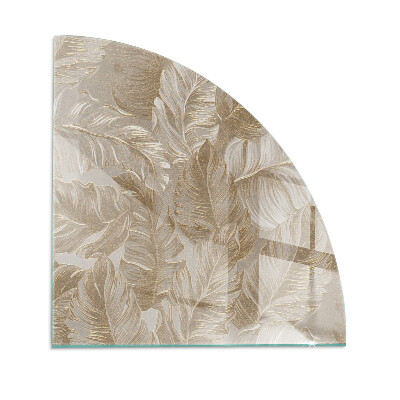 Cuarto de círculo protector de suelo para estufa Hojas en patrones sutiles