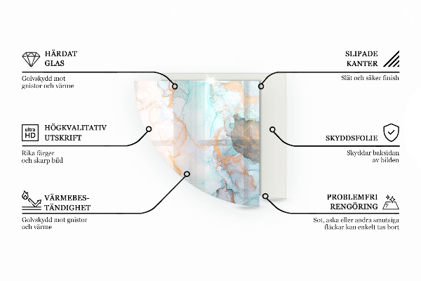 Cuarto de círculo protector de suelo para estufa Patrón geométrico 3D