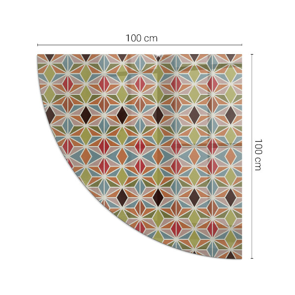 Cuarto de círculo protector de suelo para estufa Patrones poligonales en una cuadrícula