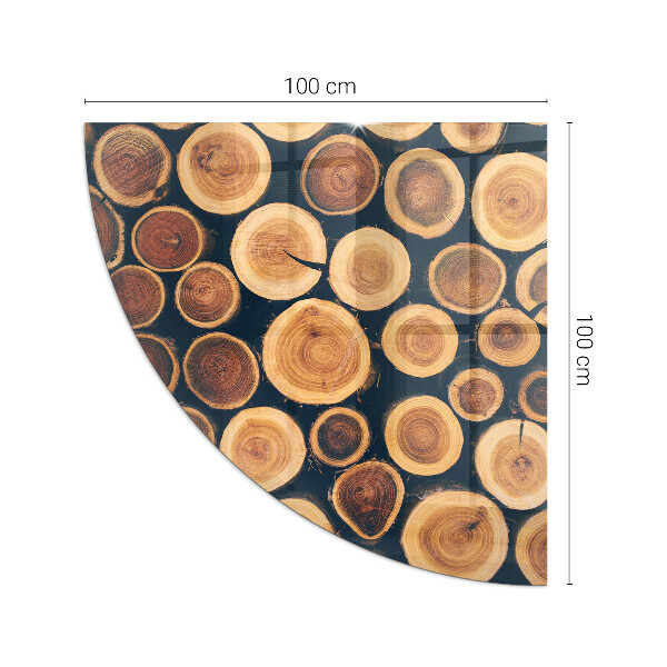 Cuarto de círculo protector suelo para estufa de leña Caja con madera cortada