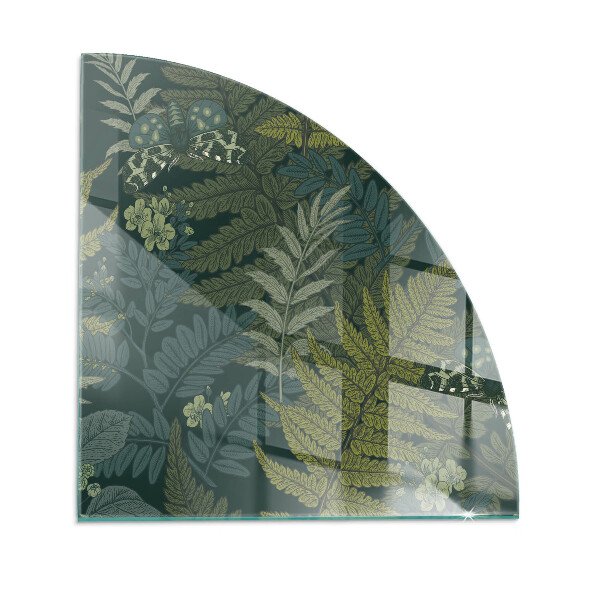 Cuarto de círculo protector suelo para estufa de leña Motivos vegetales con mariposas