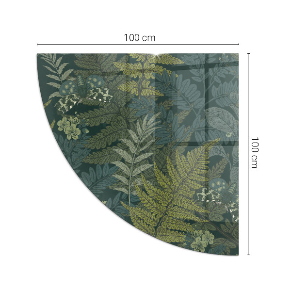 Cuarto de círculo protector suelo para estufa de leña Motivos vegetales con mariposas