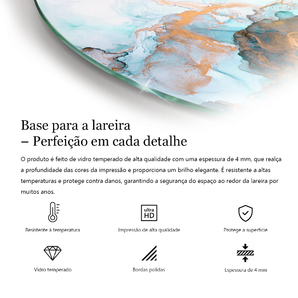 Cuarto de círculo protector suelo para estufa de leña Color marrón