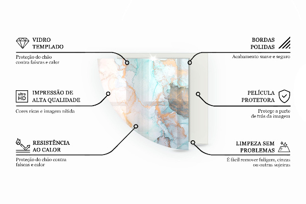 Cuarto de círculo protector suelo para estufa de leña Color marfil