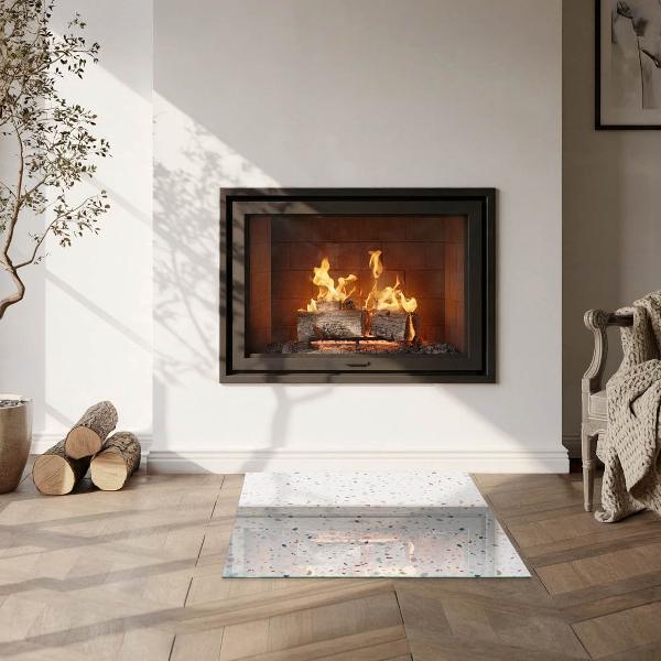 Cuadrada protector suelo para estufa de leña Patrón con formas pequeñas