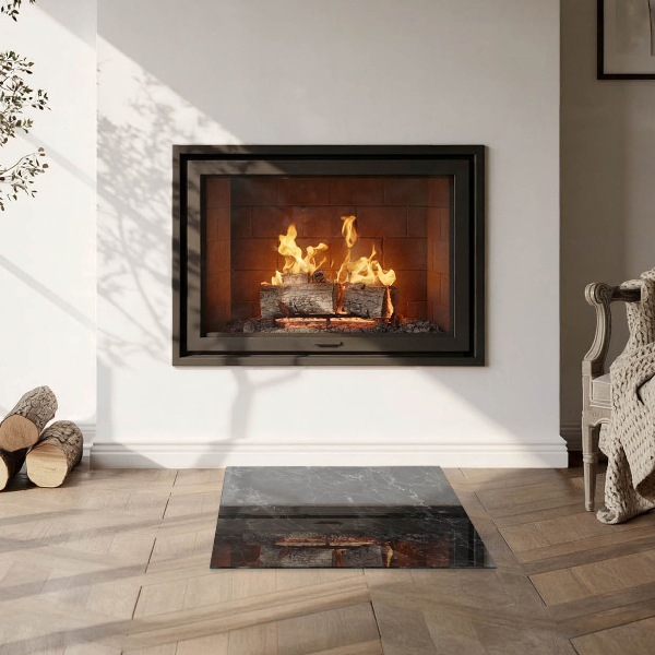 Cuadrada placa protección suelo estufa Elegante patrón de mármol