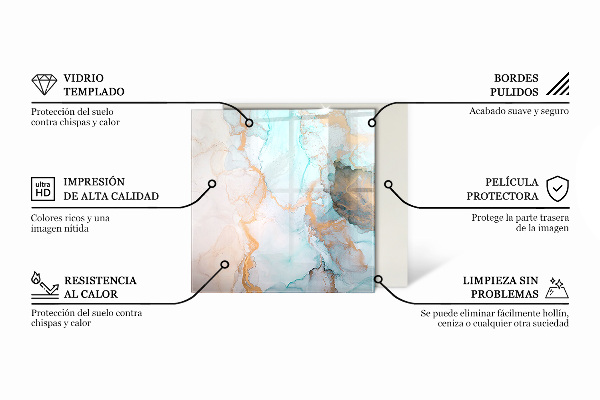 Cuadrada protector de suelo para estufa Patrón de mármol con vetas
