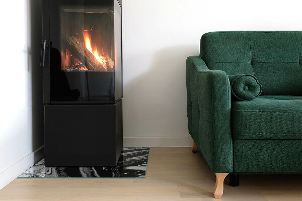 Cuadrada placa protección suelo estufa Ondas y líneas abstractas