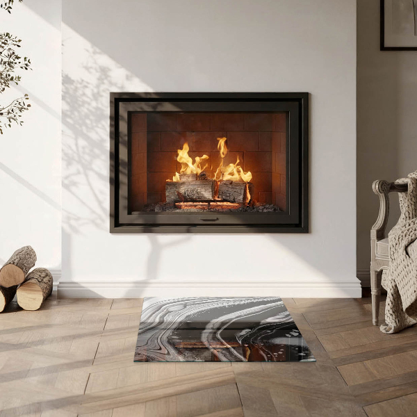 Cuadrada placa protección suelo estufa Ondas y líneas abstractas