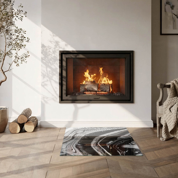 Cuadrada placa protección suelo estufa Ondas y líneas abstractas