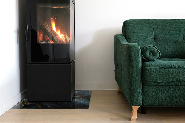 Cuadrada protector de suelo para estufa Hojas elegantes en textura.