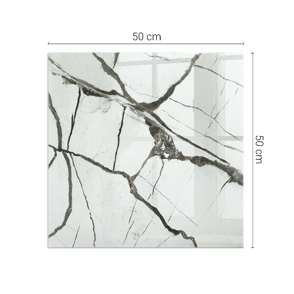 Cuadrada protector suelo para estufa de leña Patrón de vetas de mármol