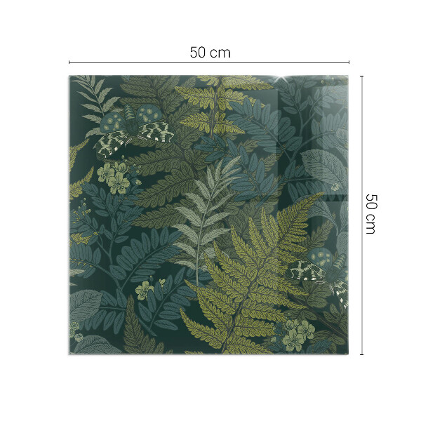 Cuadrada protector suelo para estufa de leña Motivos vegetales con mariposas