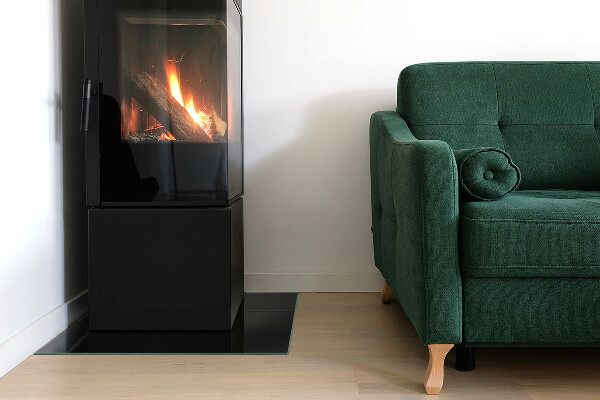 Cuadrada placa protección suelo estufa Color negro