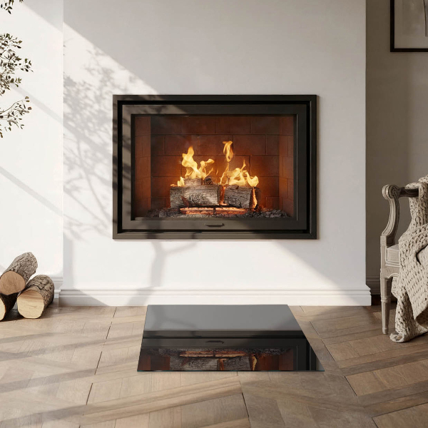 Cuadrada placa protección suelo estufa Color negro