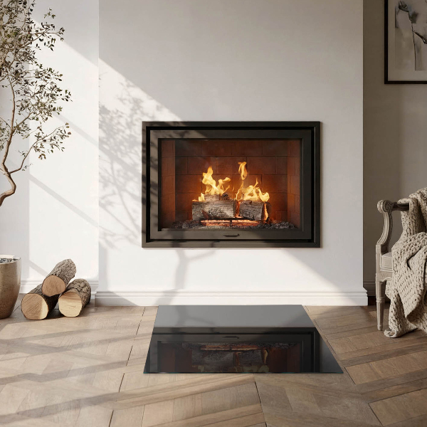 Cuadrada placa protección suelo estufa Color negro