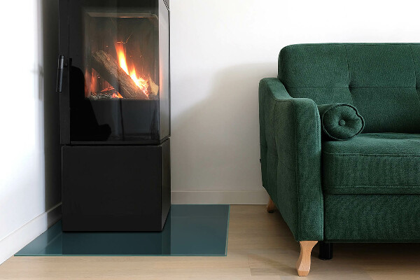 Cuadrada protector suelo para estufa de leña Color del mar