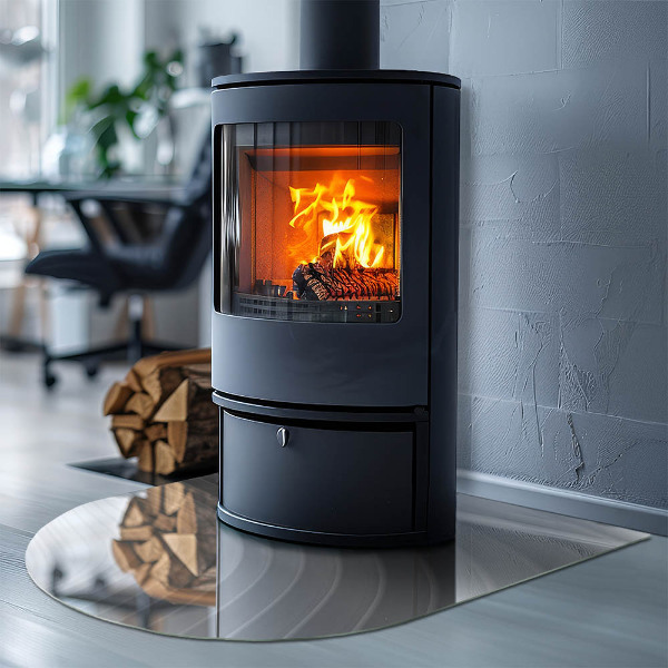 Lápida placa de vidrio para chimenea Ondas de líneas delicadas