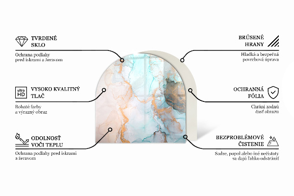 Lápida placa de vidrio para chimenea Patrón de mármol con vetas