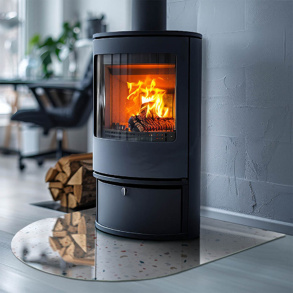 Lápida placa de vidrio para chimenea Patrón con formas pequeñas