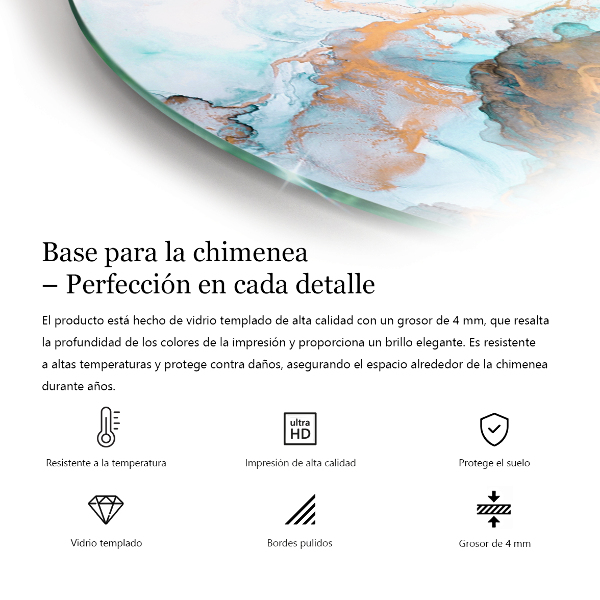 Lápida placa de vidrio para chimenea Tablero de madera en el diseño