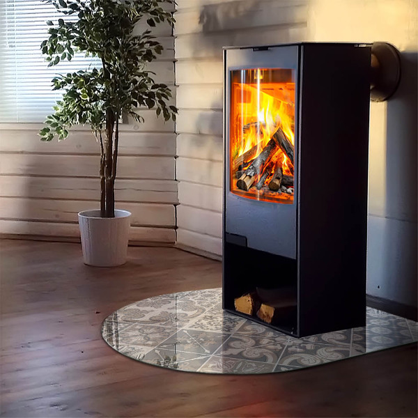 Lápida placa de vidrio para chimenea Patrón de mosaico decorativo