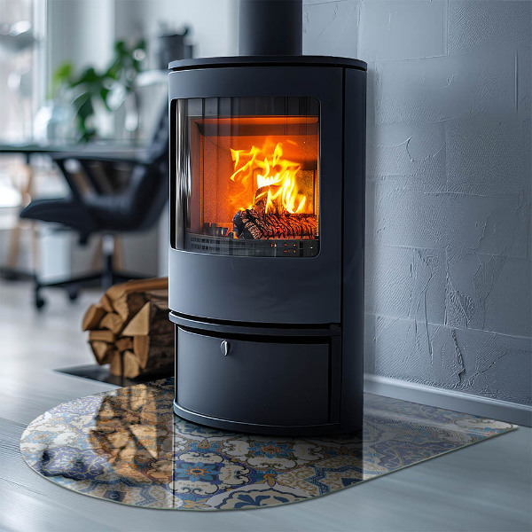 Lápida placa protectora suelo estufa Patrón de mosaico con flores