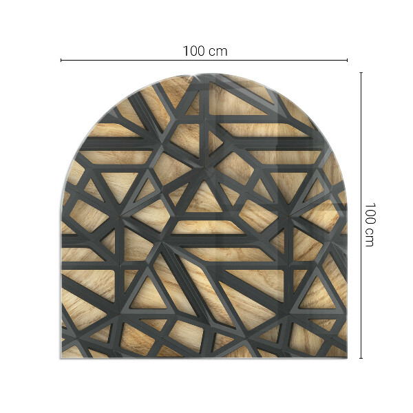 Lápida placa de vidrio para chimenea Geometría con madera