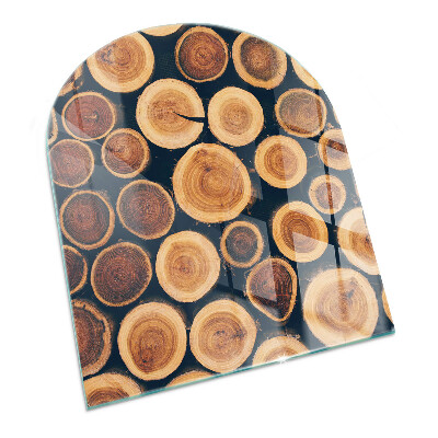 Lápida placa de vidrio para chimenea Caja con madera cortada