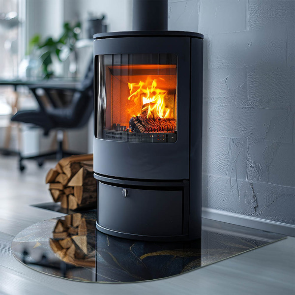 Lápida placa protectora suelo estufa Hojas elegantes en textura.