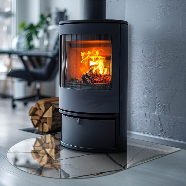 Lápida placa de vidrio para chimenea Patrón de vetas de mármol