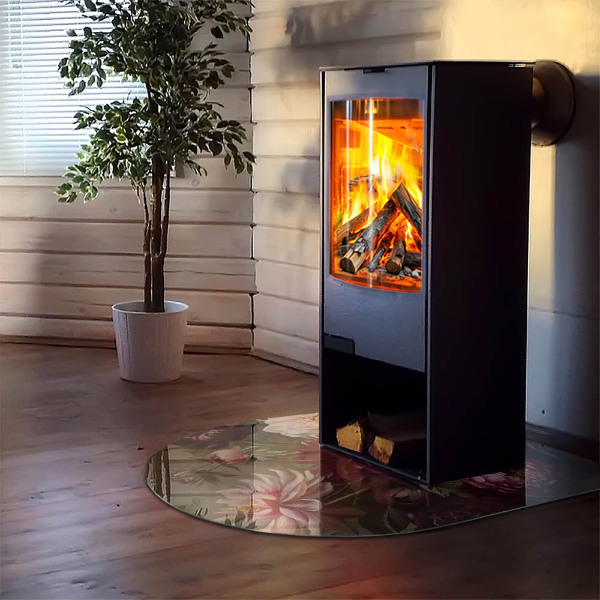 Lápida placa de protección para estufa Ramo de flores en detalle