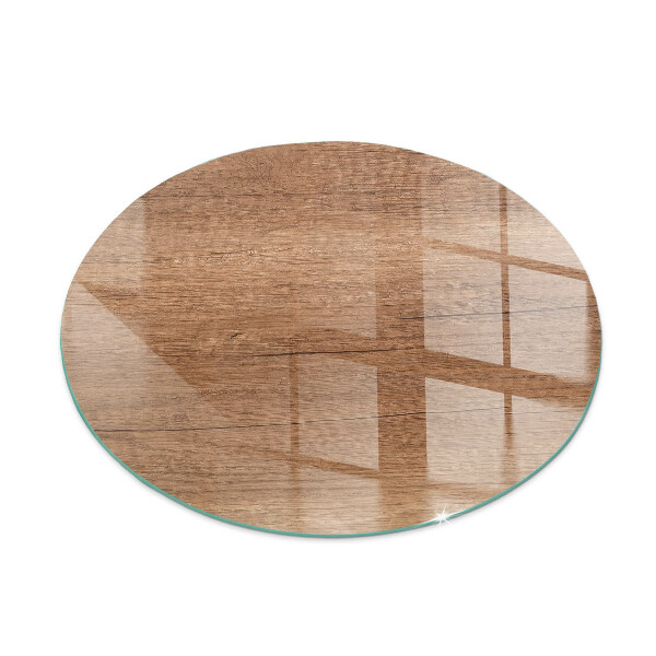 Redonda placa de vidrio para chimenea Patrón de madera natural