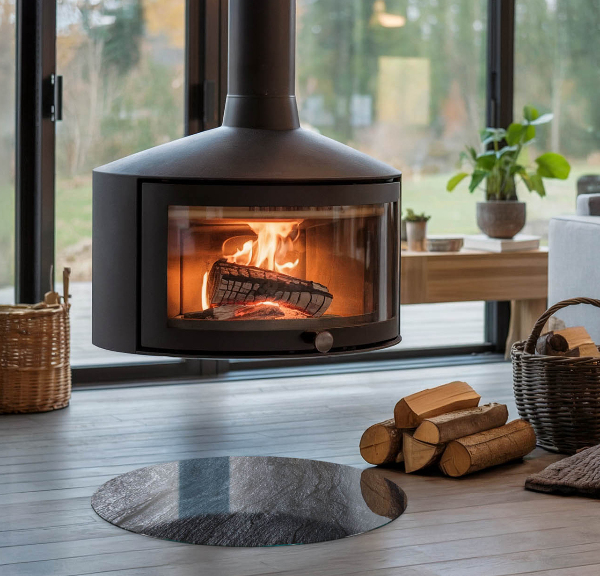 Redonda placa de protección para estufa Textura de la superficie de la piedra