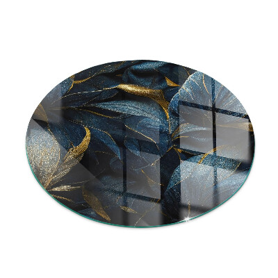 Redonda placa protectora suelo estufa Hojas elegantes en textura.