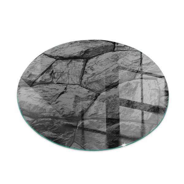 Redonda placa protectora suelo estufa Patrón de piedra natural