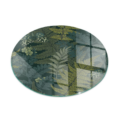 Redonda placa de vidrio para chimenea Motivos vegetales con mariposas