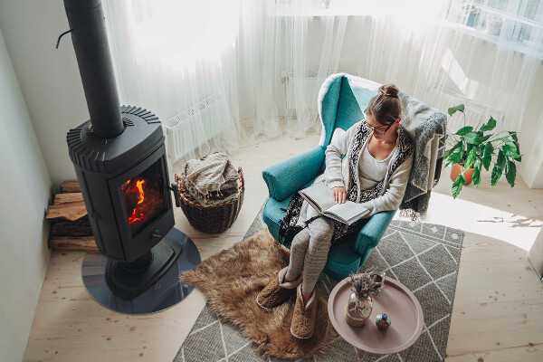 Redonda placa de vidrio para chimenea Color Azul oscuro