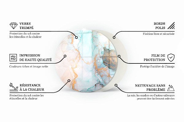 Redonda placa de protección para estufa Color beige