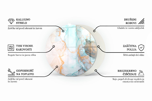 Redonda placa protectora suelo estufa Color blanco