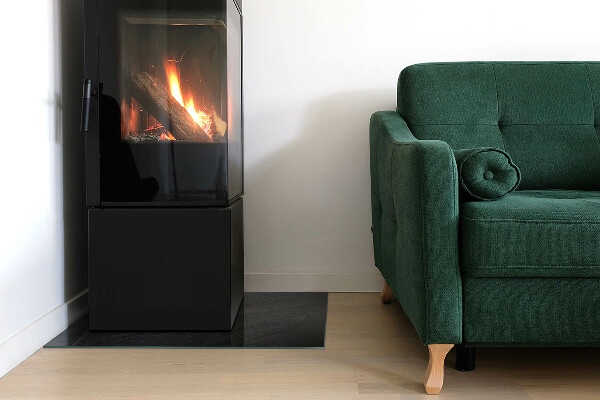 Rectangulare protector suelo para estufa de leña Textura de piedra natural