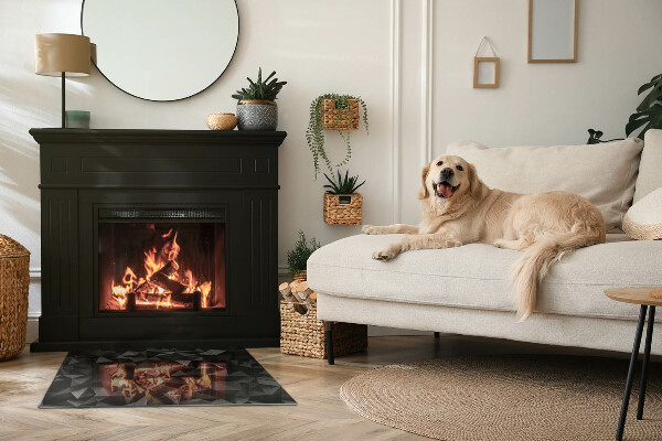 Rectangulare placa protección suelo estufa geometría tridimensional